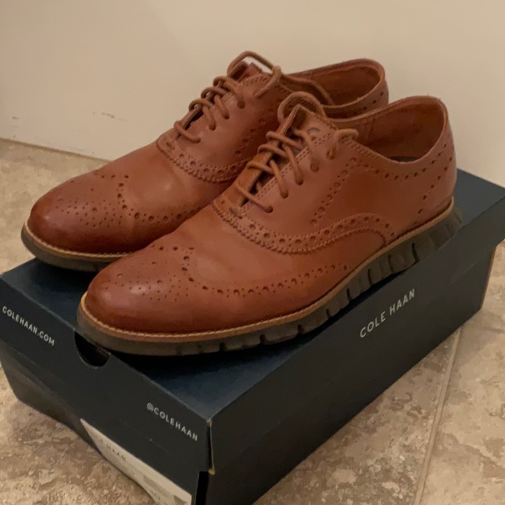 Cole Haan Brown Leather Oxford Shoes Classic Style